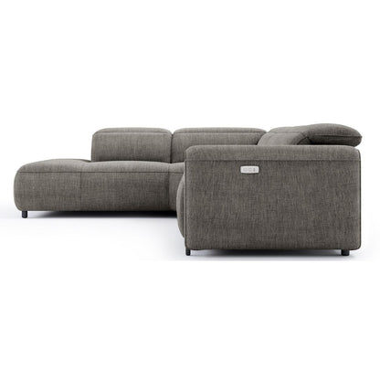 Octavia Left Facing Recliner Sofa With Chaise, Dark Gray