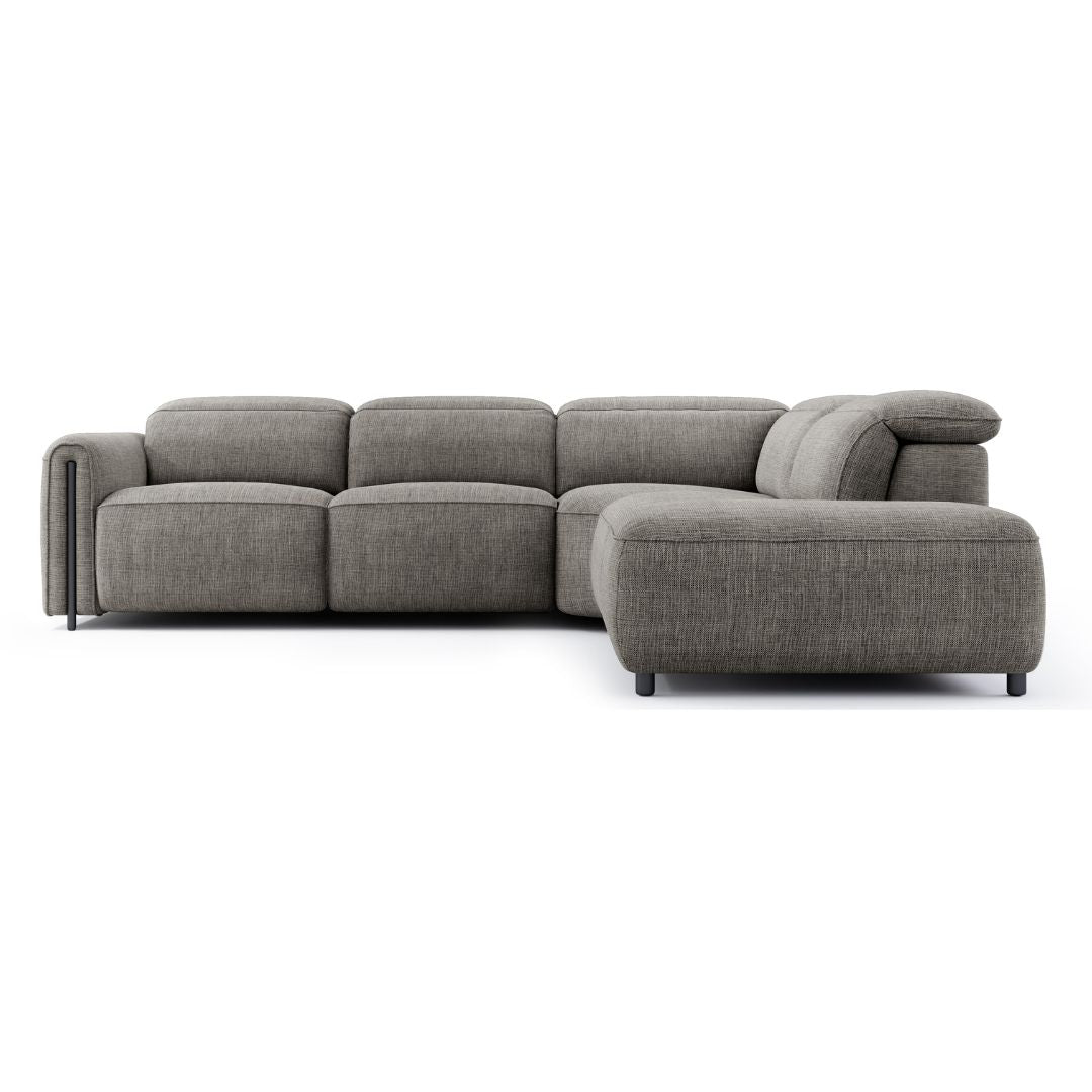 Octavia Right Facing Recliner Sofa With Chaise, Dark Gray
