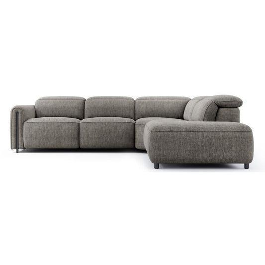 Octavia Right Facing Recliner Sofa With Chaise, Dark Gray
