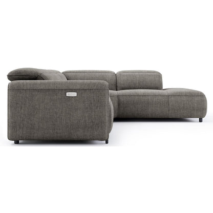 Octavia Right Facing Recliner Sofa With Chaise, Dark Gray