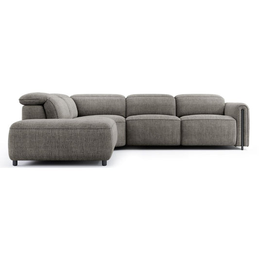Octavia Left Facing Recliner Sofa With Chaise, Dark Gray