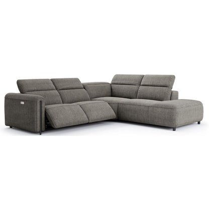 Octavia Right Facing Recliner Sofa With Chaise, Dark Gray
