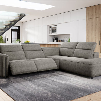 Octavia Right Facing Recliner Sofa With Chaise, Dark Gray