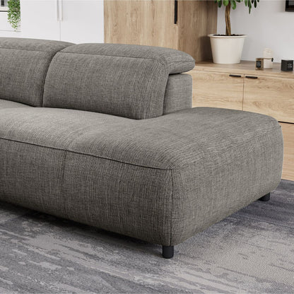 Octavia Right Facing Recliner Sofa With Chaise, Dark Gray