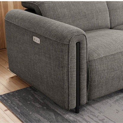 Octavia Right Facing Recliner Sofa With Chaise, Dark Gray