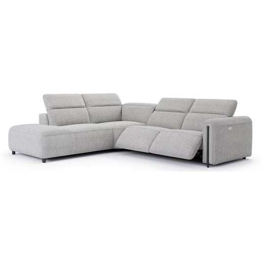 Octavia Left Facing Recliner Sofa With Chaise, Light Gray
