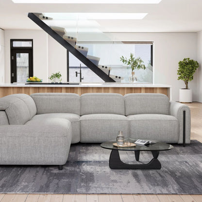 Octavia Left Facing Recliner Sofa With Chaise, Light Gray