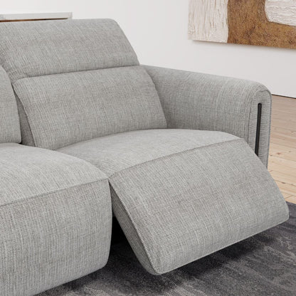 Octavia Left Facing Recliner Sofa With Chaise, Light Gray