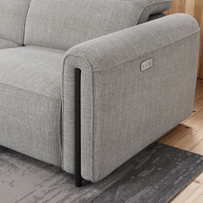 Octavia Left Facing Recliner Sofa With Chaise, Light Gray