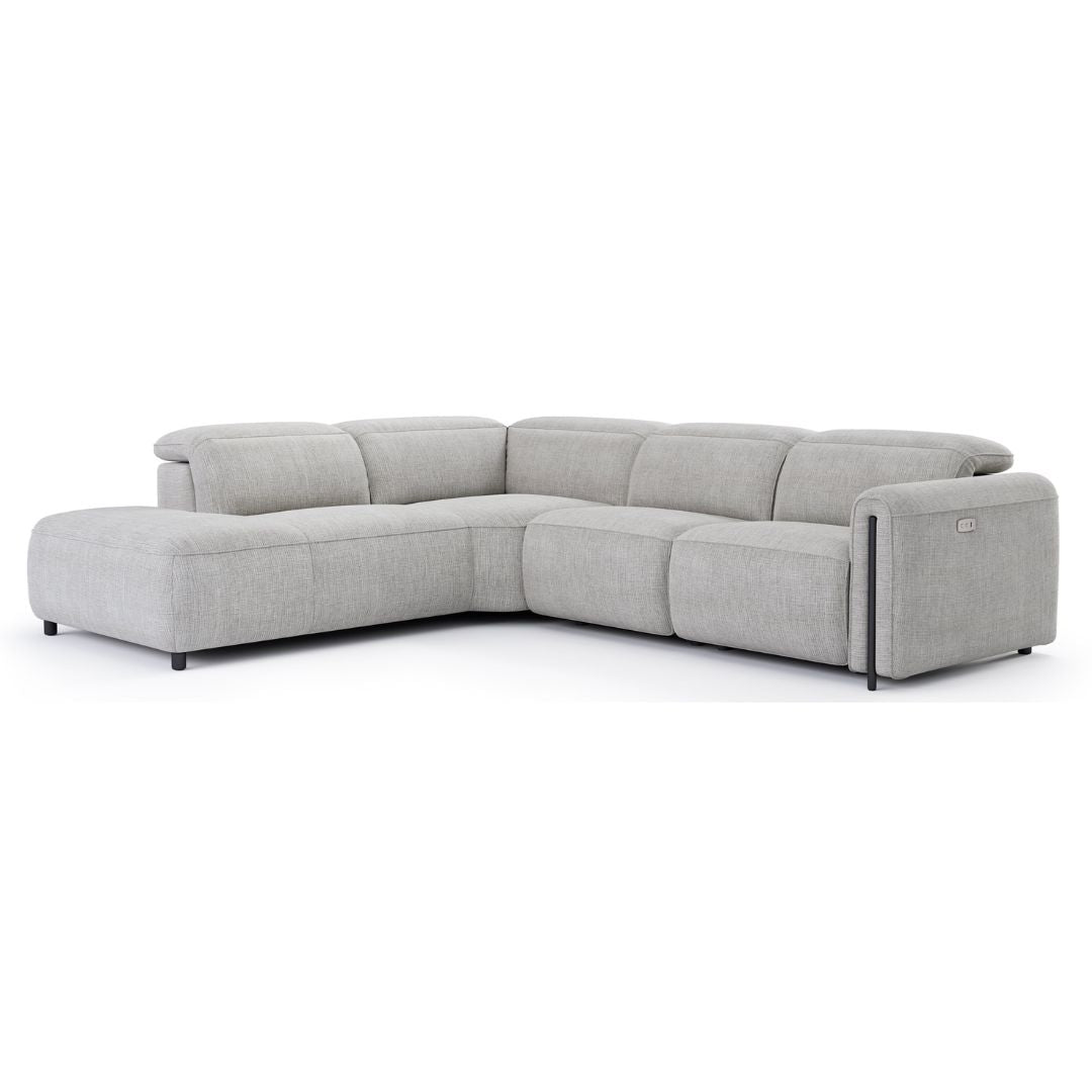 Octavia Left Facing Recliner Sofa With Chaise, Light Gray