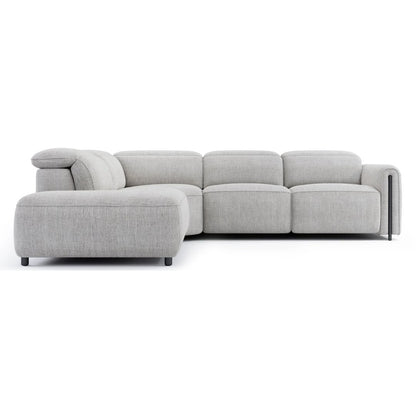 Octavia Left Facing Recliner Sofa With Chaise, Light Gray