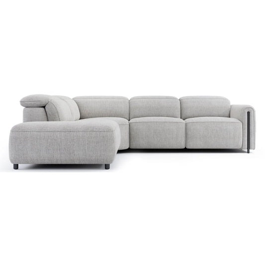 Octavia Left Facing Recliner Sofa With Chaise, Light Gray