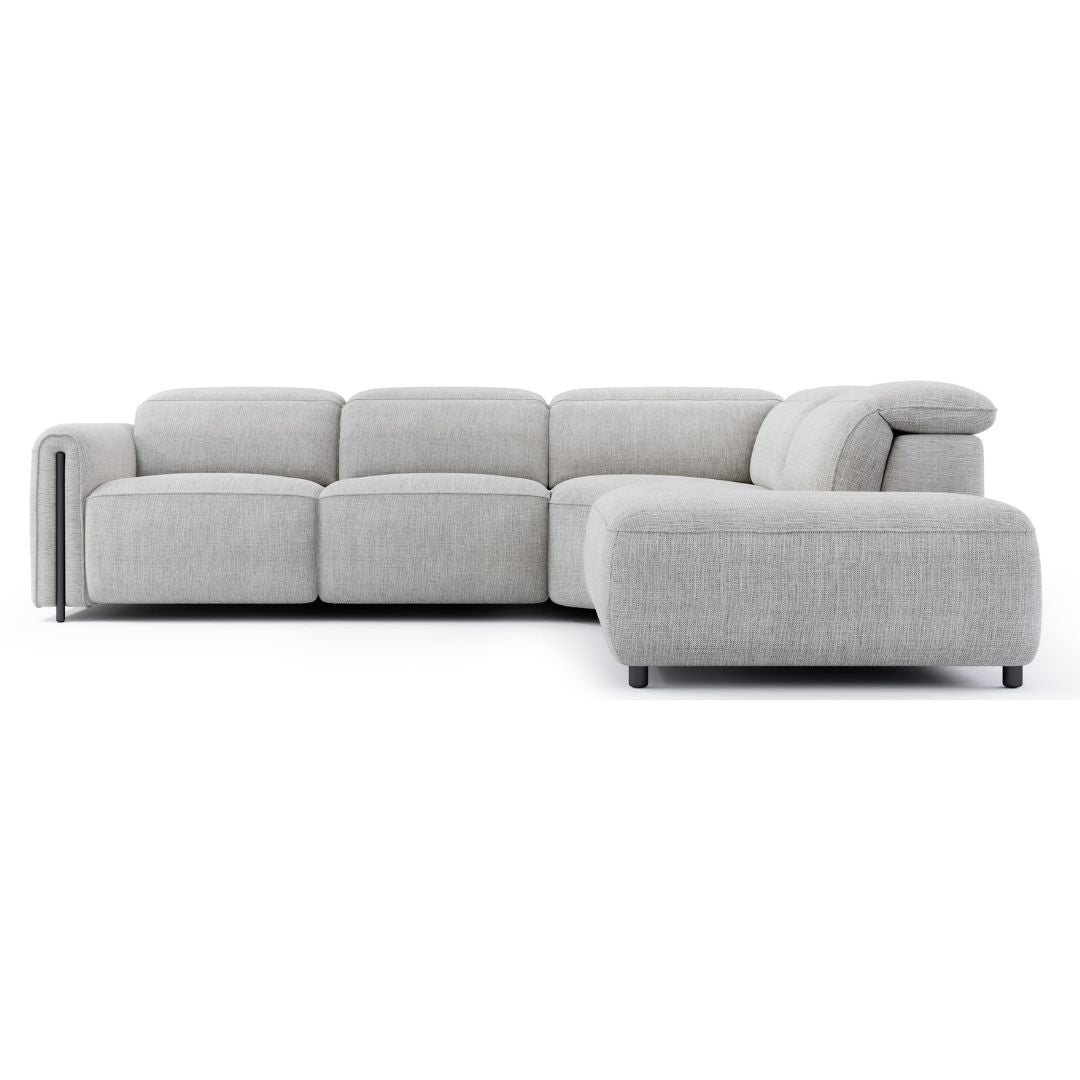 Octavia Right Facing Recliner Sofa With Chaise, Light Gray