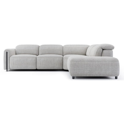 Octavia Right Facing Recliner Sofa With Chaise, Light Gray