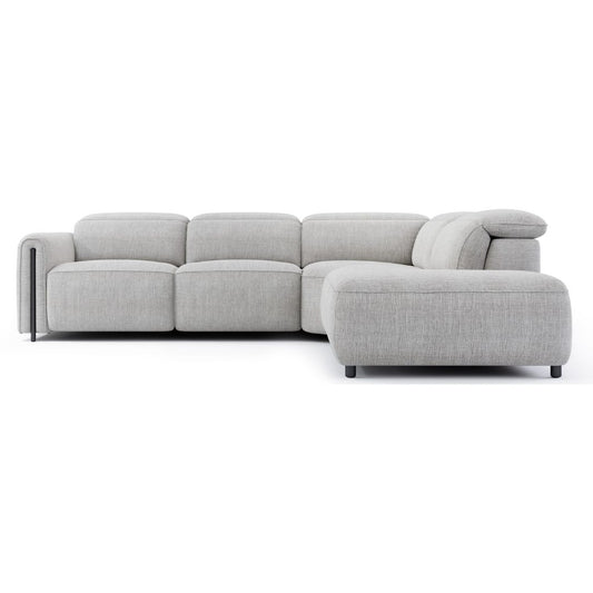 Octavia Right Facing Recliner Sofa With Chaise, Light Gray