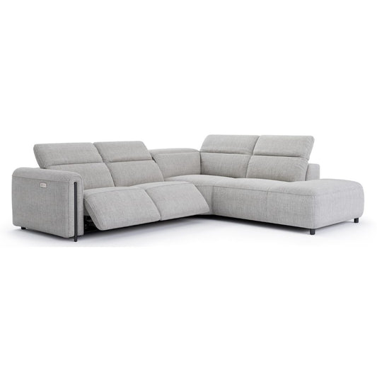 Octavia Right Facing Recliner Sofa With Chaise, Light Gray