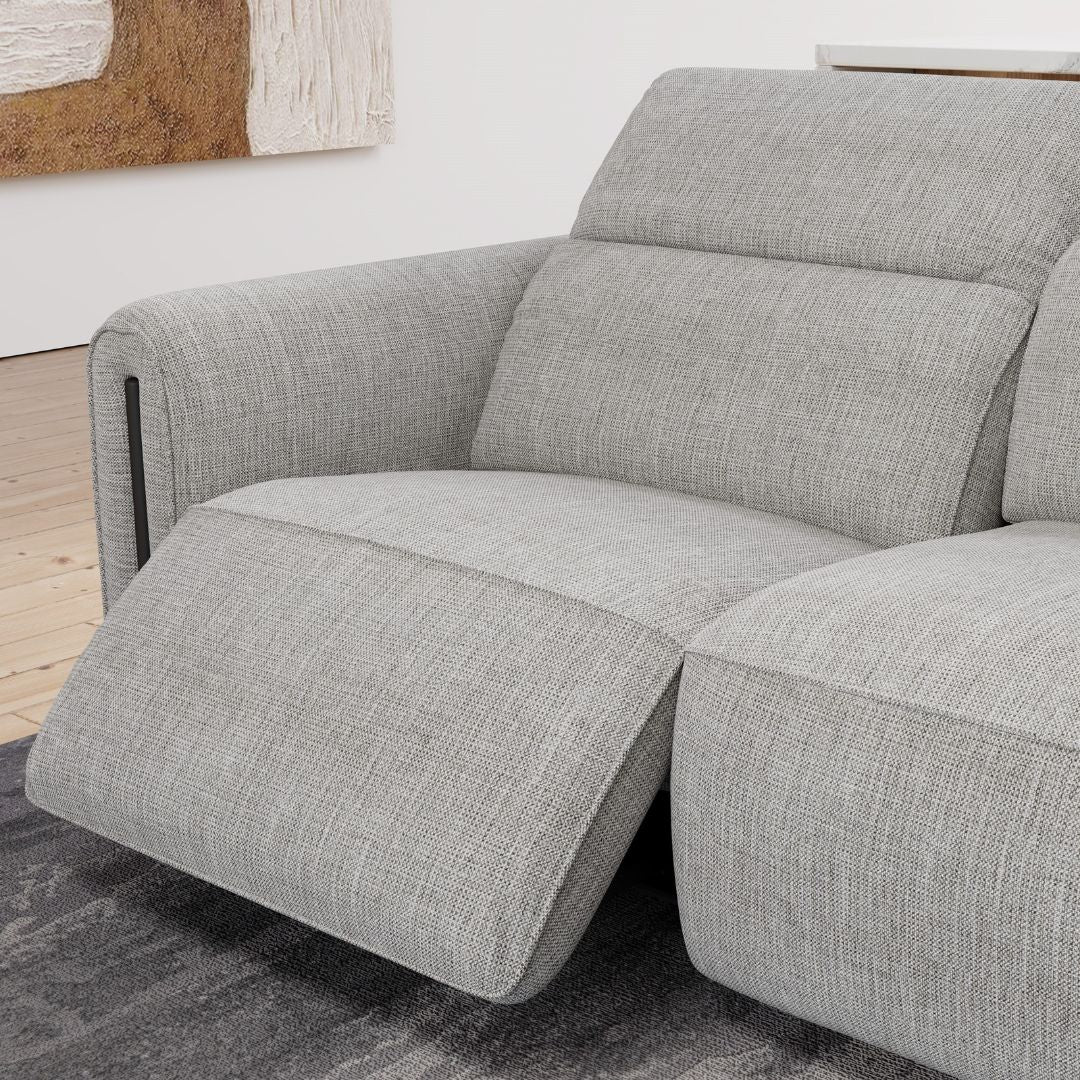 Octavia Right Facing Recliner Sofa With Chaise, Light Gray