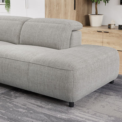 Octavia Right Facing Recliner Sofa With Chaise, Light Gray
