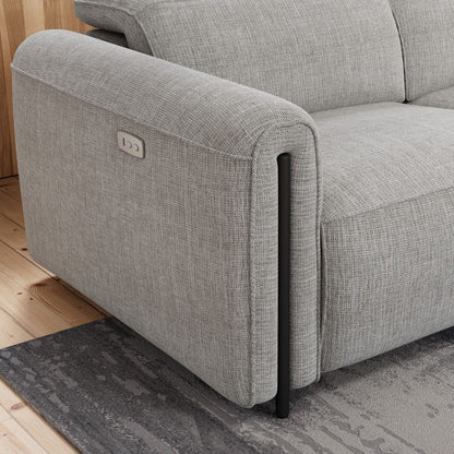 Octavia Right Facing Recliner Sofa With Chaise, Light Gray