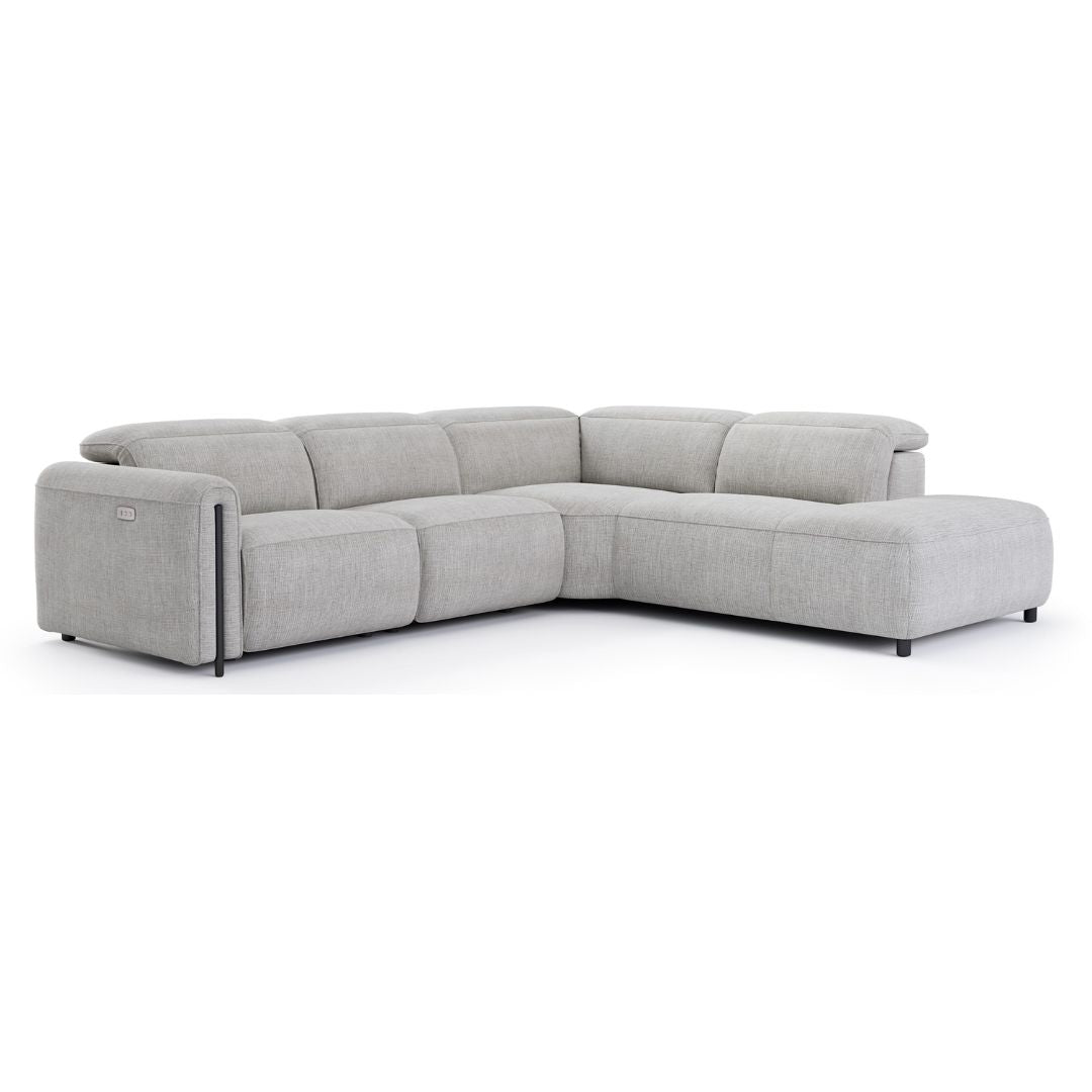 Octavia Right Facing Recliner Sofa With Chaise, Light Gray