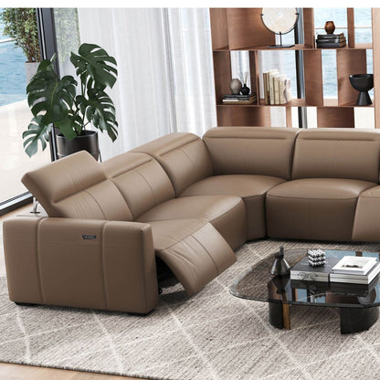 Carmen Dual Recliner Corner Sectional, Brown