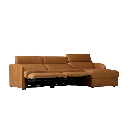 Aurum Recliner Leather Sofa, Left Facing, Tan