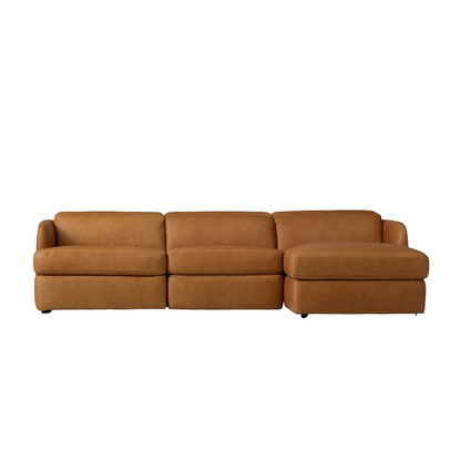 Aurum Recliner Leather Sofa, Left Facing, Tan