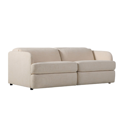 Aurum Recliner Leather Sofa, 2 Seater, Beige
