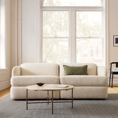 Aurum Recliner Leather Sofa, 2 Seater, Beige