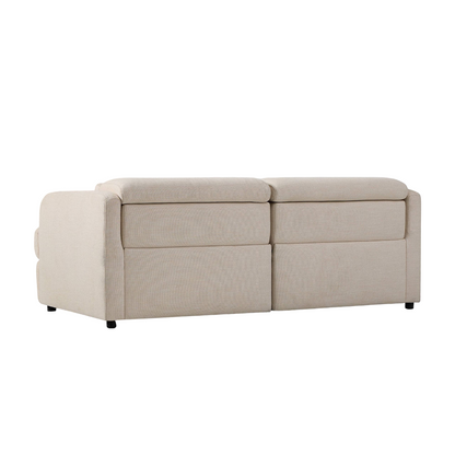 Aurum Recliner Leather Sofa, 2 Seater, Beige