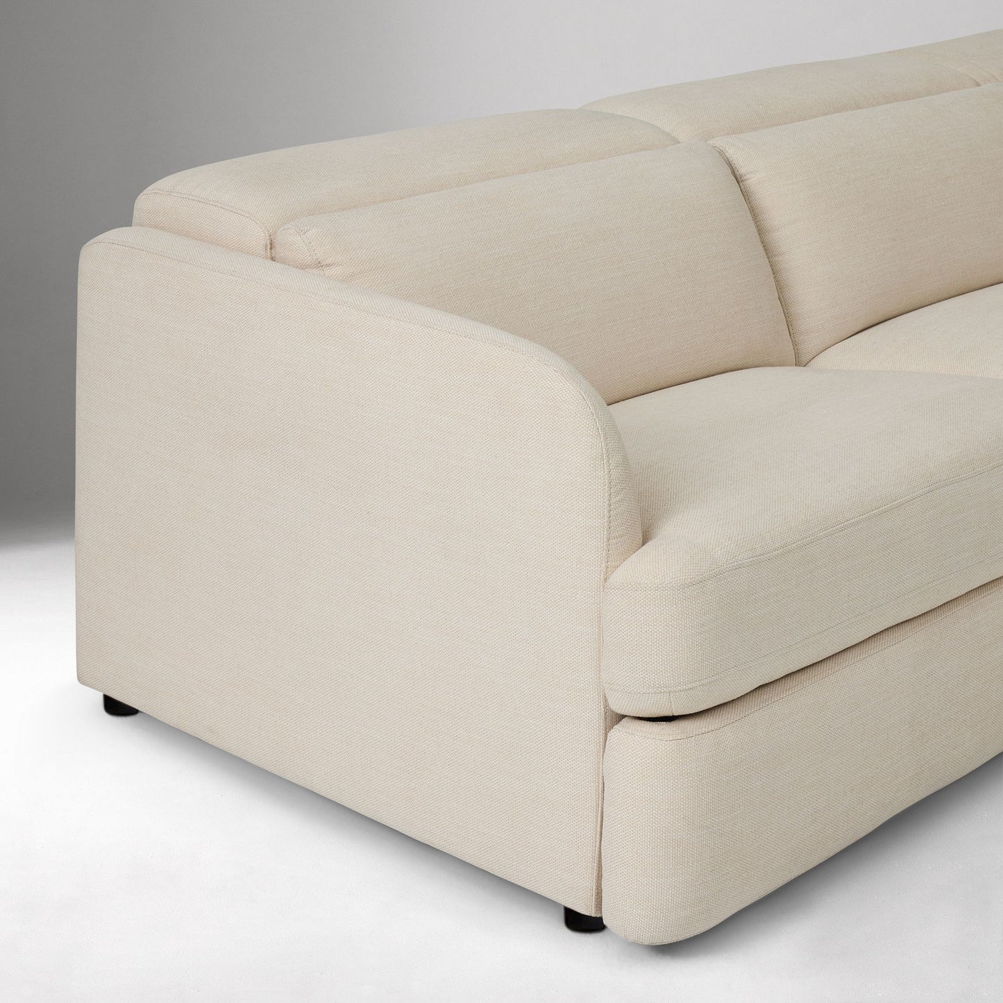 Aurum Recliner Leather Sofa, Right Facing, Beige
