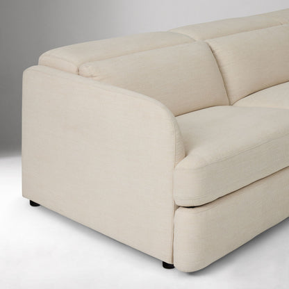 Aurum Recliner Leather Sofa, Right Facing, Beige