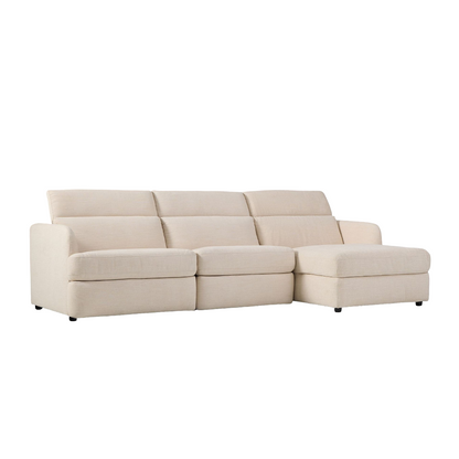 Aurum Recliner Leather Sofa, Left Facing, Beige
