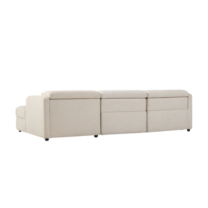 Aurum Recliner Leather Sofa, Left Facing, Beige