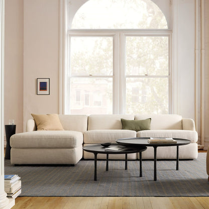 Aurum Recliner Leather Sofa, Right Facing, Beige