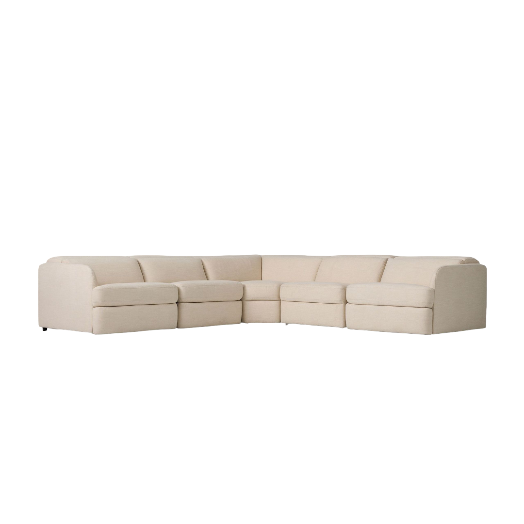 Aurum Recliner Leather Sectional Sofa, Beige