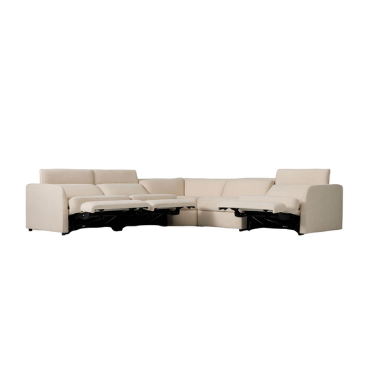 Aurum Recliner Leather Sectional Sofa, Beige