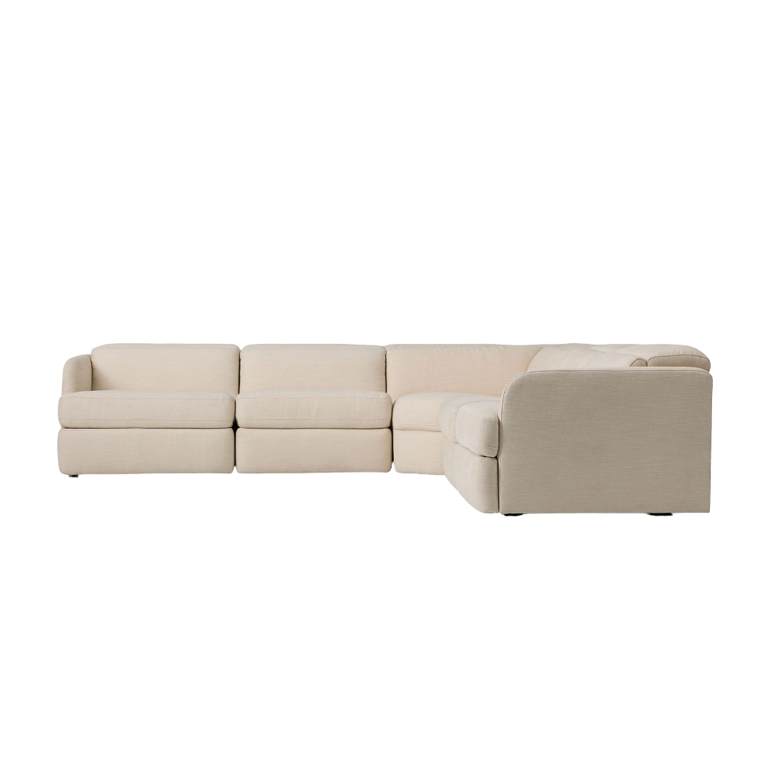 Aurum Recliner Leather Sectional Sofa, Beige