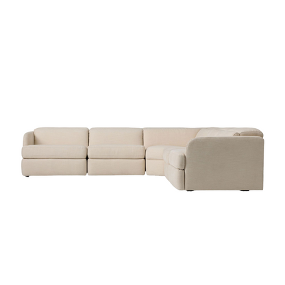 Aurum Recliner Leather Sectional Sofa, Beige