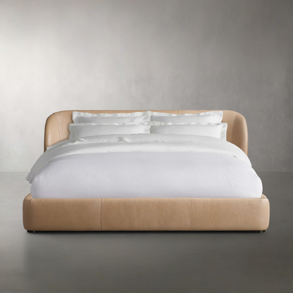 Adalynn Bed, Cream PU Leather