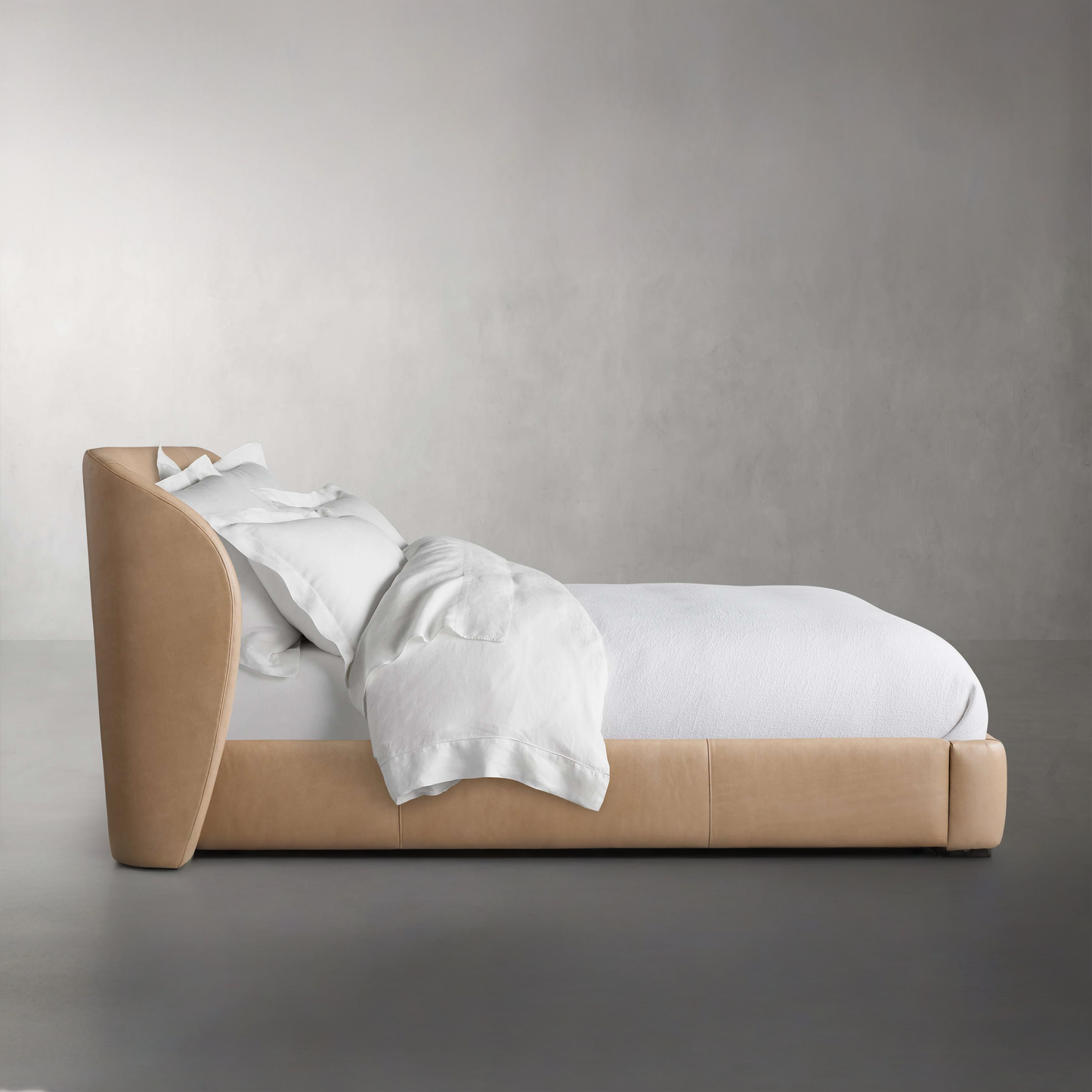 Adalynn Bed, Cream PU Leather