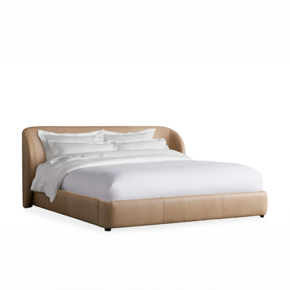 Adalynn Bed, Cream PU Leather