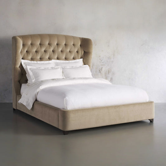 Mariah Tufted Bed, Light Brown