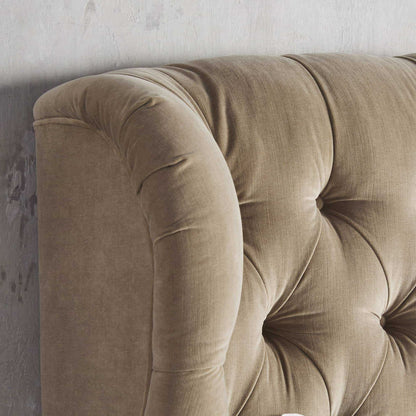 Mariah Tufted Bed, Light Brown