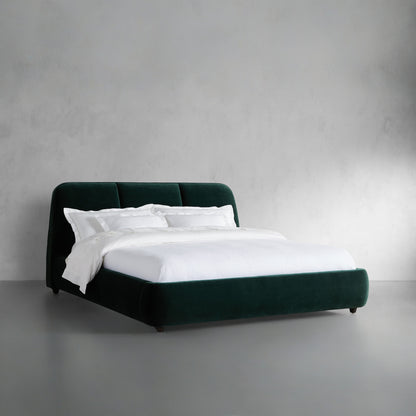 Kinnan Velvet Bed, Green
