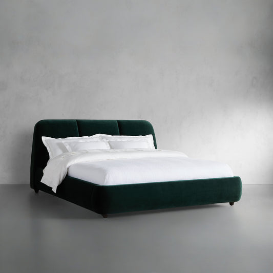 Kinnan Velvet Bed, Green