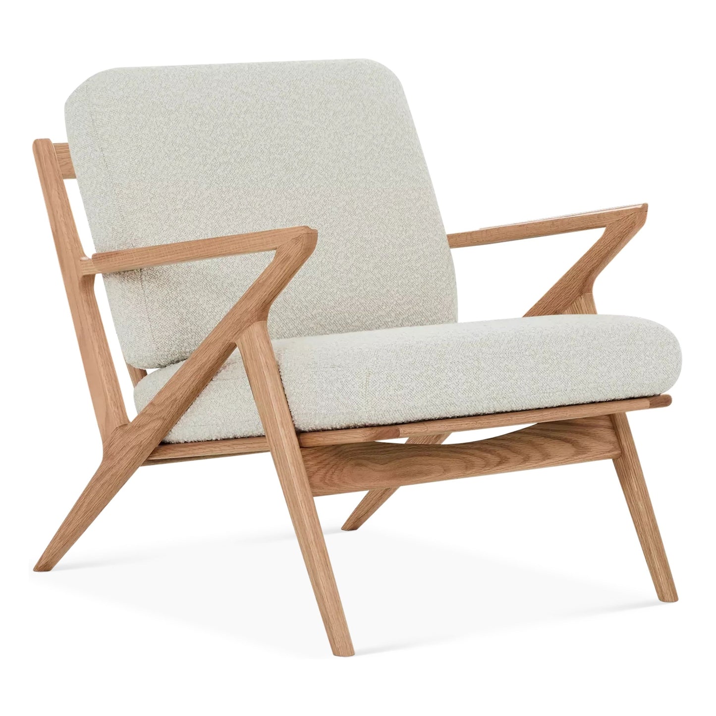 Aero Armchair, White Boucle