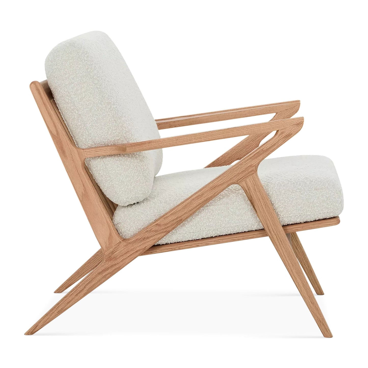 Aero Armchair, White Boucle