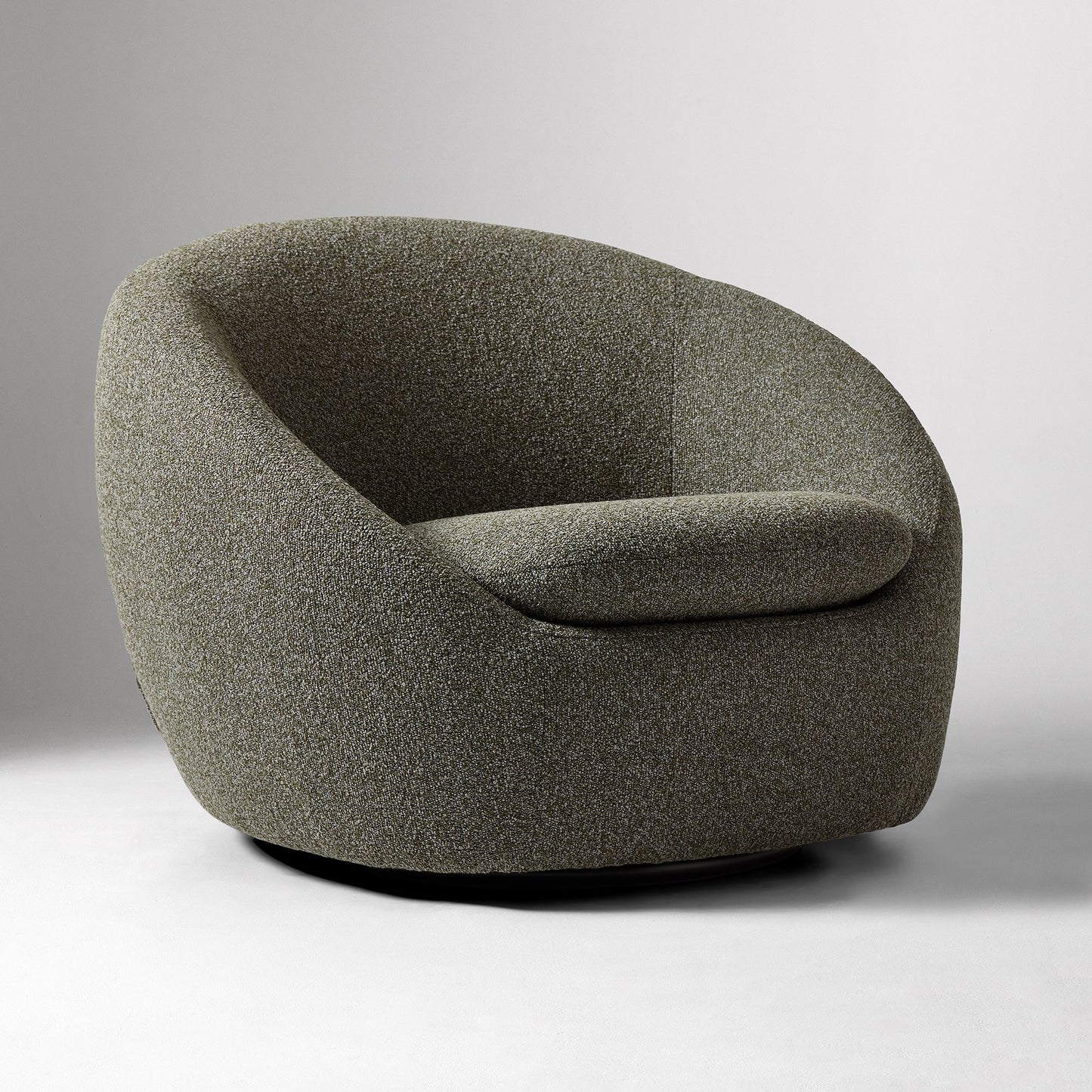 Orion Swivel Chair, Green Boucle