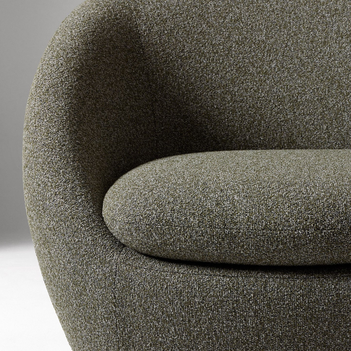 Orion Swivel Chair, Green Boucle